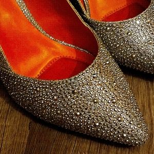Rhinestone studded high heels 7 1/2
